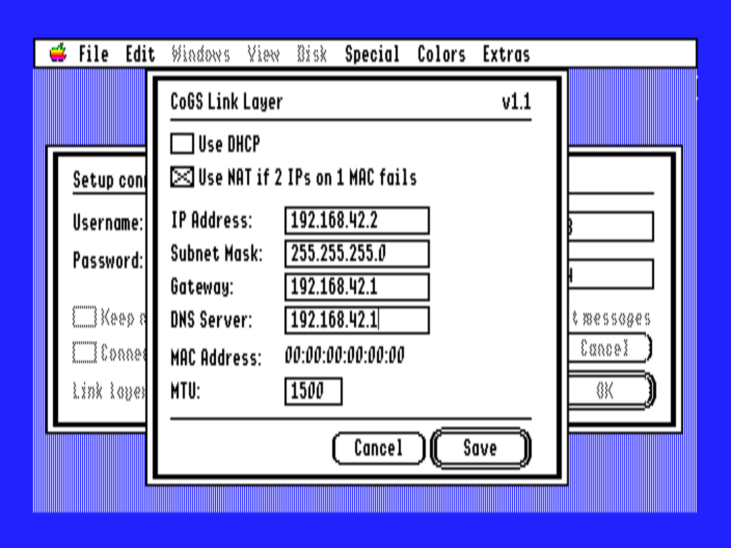 Marinetti link layer setup