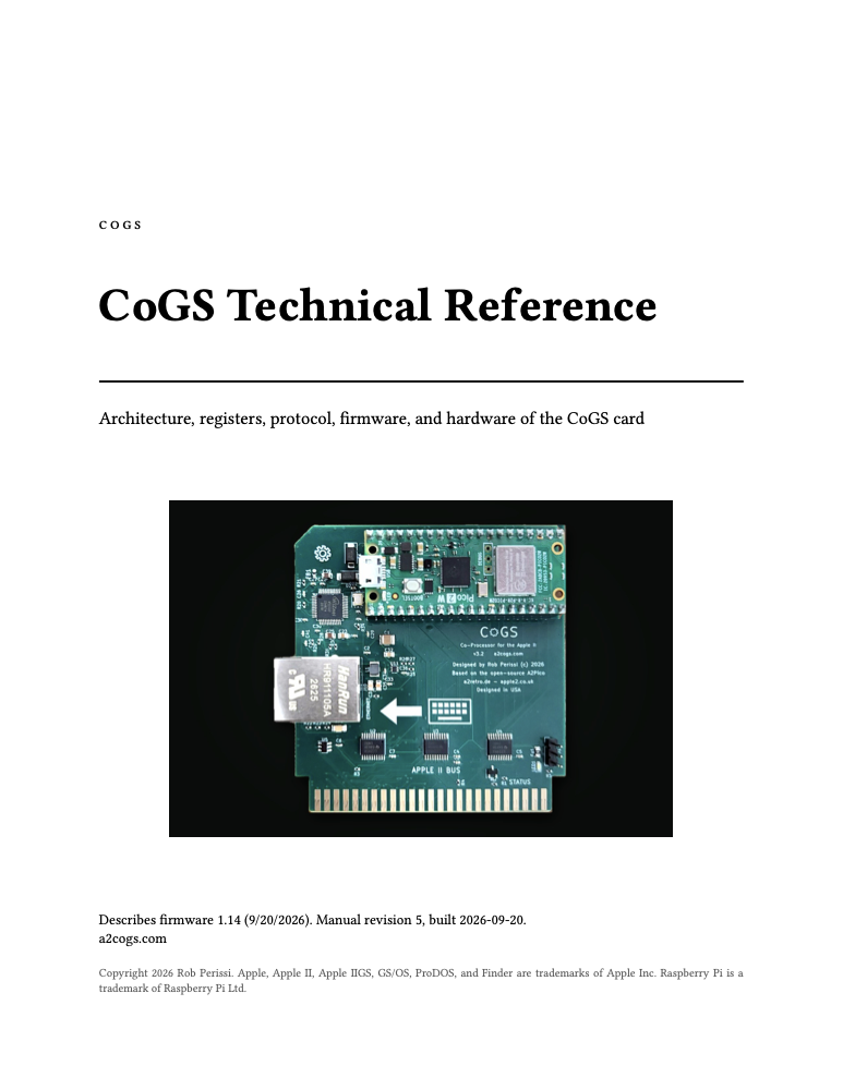 Cover of the CoGS Technical Reference